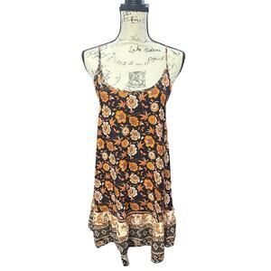 Boho Floral Spaghetti Strap Summer Dress – Size M